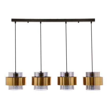 Candelabro suspenso SPIEGA 4xE27/60W/230V dourada/preto