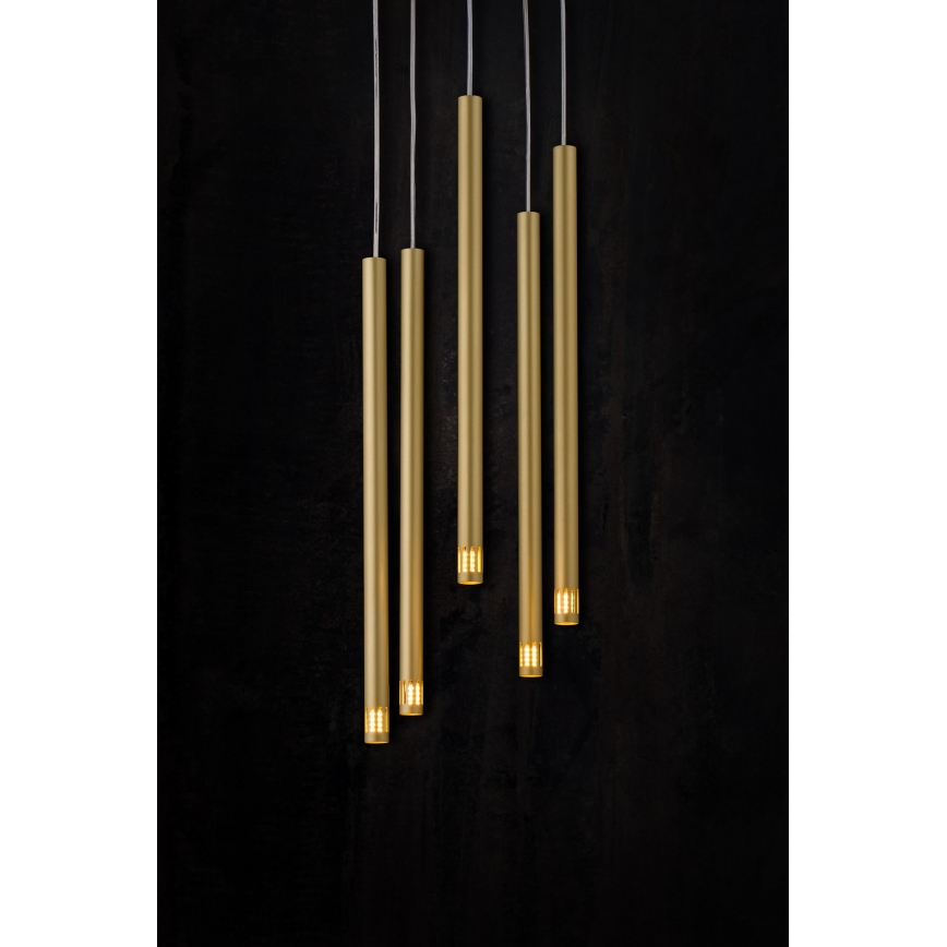 Candelabro suspenso STALACTITE LASER 5xG9/2,5W/230V dourado