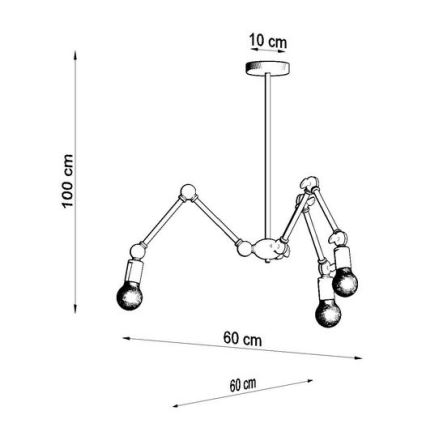 Candelabro suspenso STARK 3xE27/60W/230V