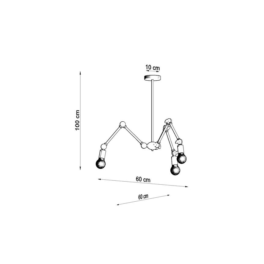 Candelabro suspenso STARK 3xE27/60W/230V