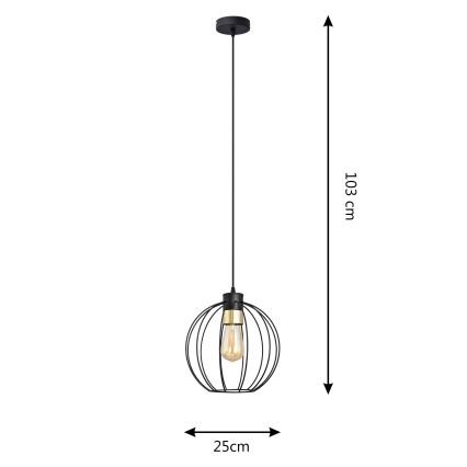 Candelabro suspenso STARLIGHT 1xE27/15W/230V preto/dourado