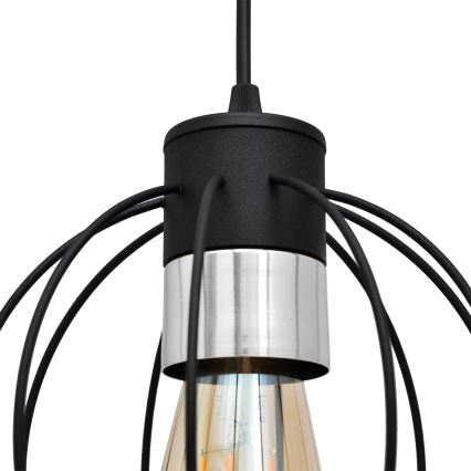 Candelabro suspenso STARLIGHT 1xE27/15W/230V preto/prateado