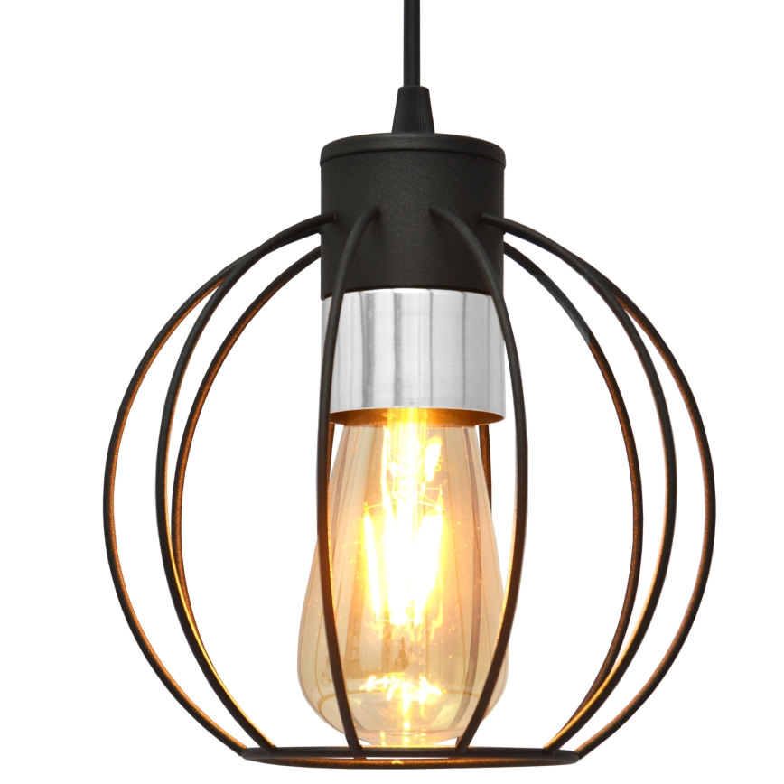 Candelabro suspenso STARLIGHT 1xE27/15W/230V preto/prateado