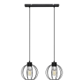 Candelabro suspenso STARLIGHT 2xE27/15W/230V preto/prateado