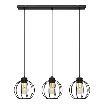 Candelabro suspenso STARLIGHT 3xE27/15W/230V preto/dourado