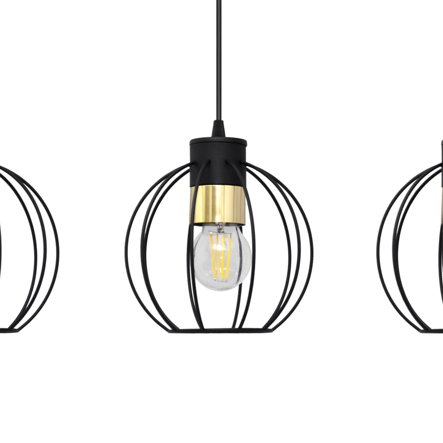 Candelabro suspenso STARLIGHT 3xE27/15W/230V preto/dourado