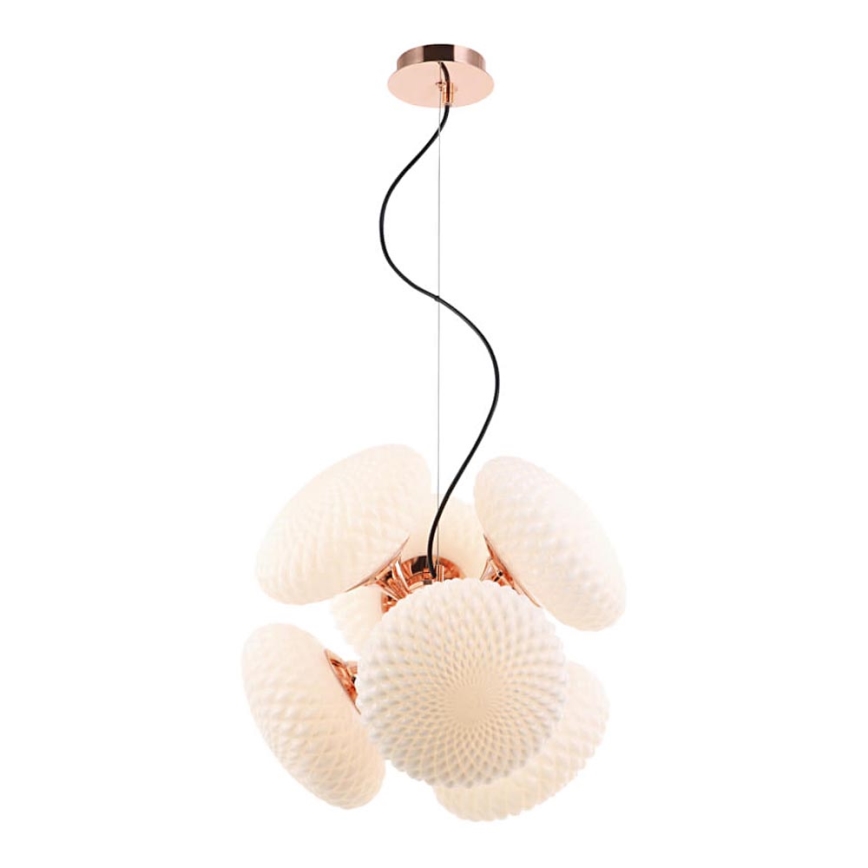 Candelabro suspenso STELLAR 6xG9/4W/230V rosa dourada