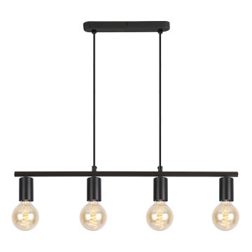 Candelabro suspenso STRICT 4xE27/15W/230V preto