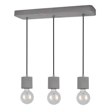 Candelabro suspenso STRONG 3xE27/60W/230V betão - certificado por FSC