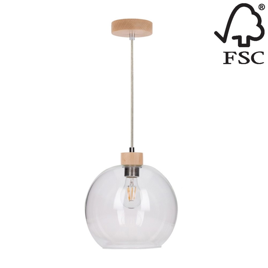 Candelabro suspenso SVEA 1xE27/60W/230V bétula - certificado por FSC