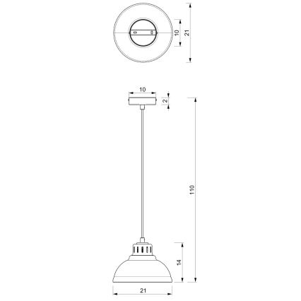Candelabro suspenso SVEN 1xE27/15W/230V vermelho