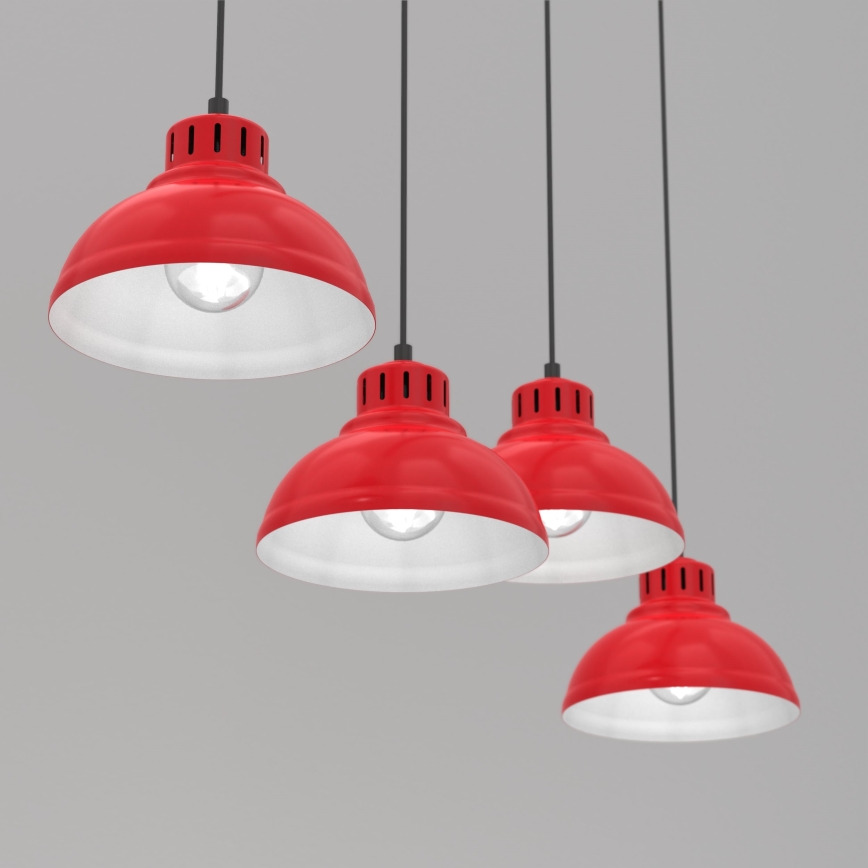 Candelabro suspenso SVEN 4xE27/15W/230V vermelho