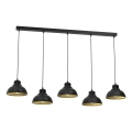 Candelabro suspenso SVEN 5xE27/15W/230V preto/dourado