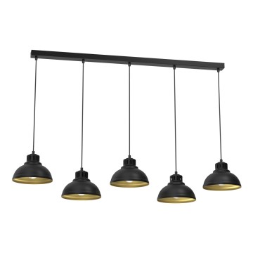 Candelabro suspenso SVEN 5xE27/15W/230V preto/dourado