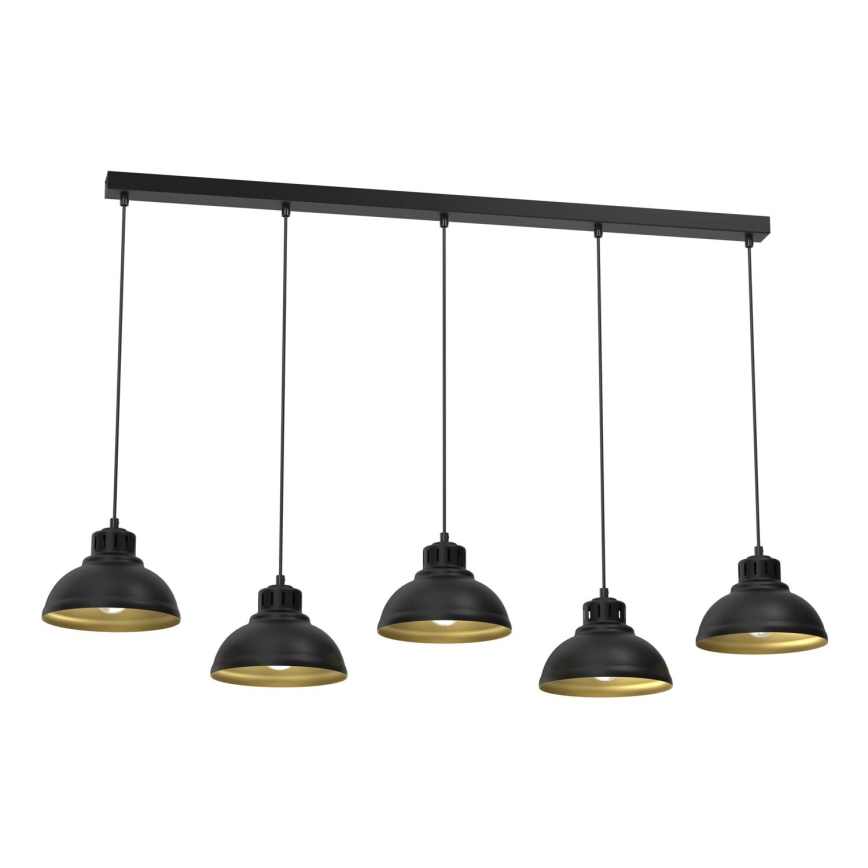 Candelabro suspenso SVEN 5xE27/15W/230V preto/dourado