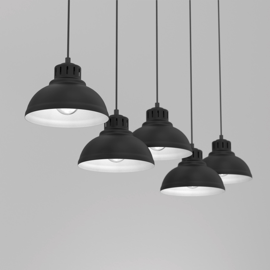 Candelabro suspenso SVEN 5xE27/15W/230V preto