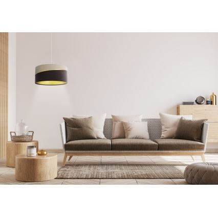 Candelabro suspenso SWING 1xE27/60W/230V castanho/bege/dourada