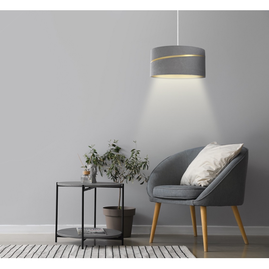 Candelabro suspenso SWING 1xE27/60W/230V cinzento/dourada
