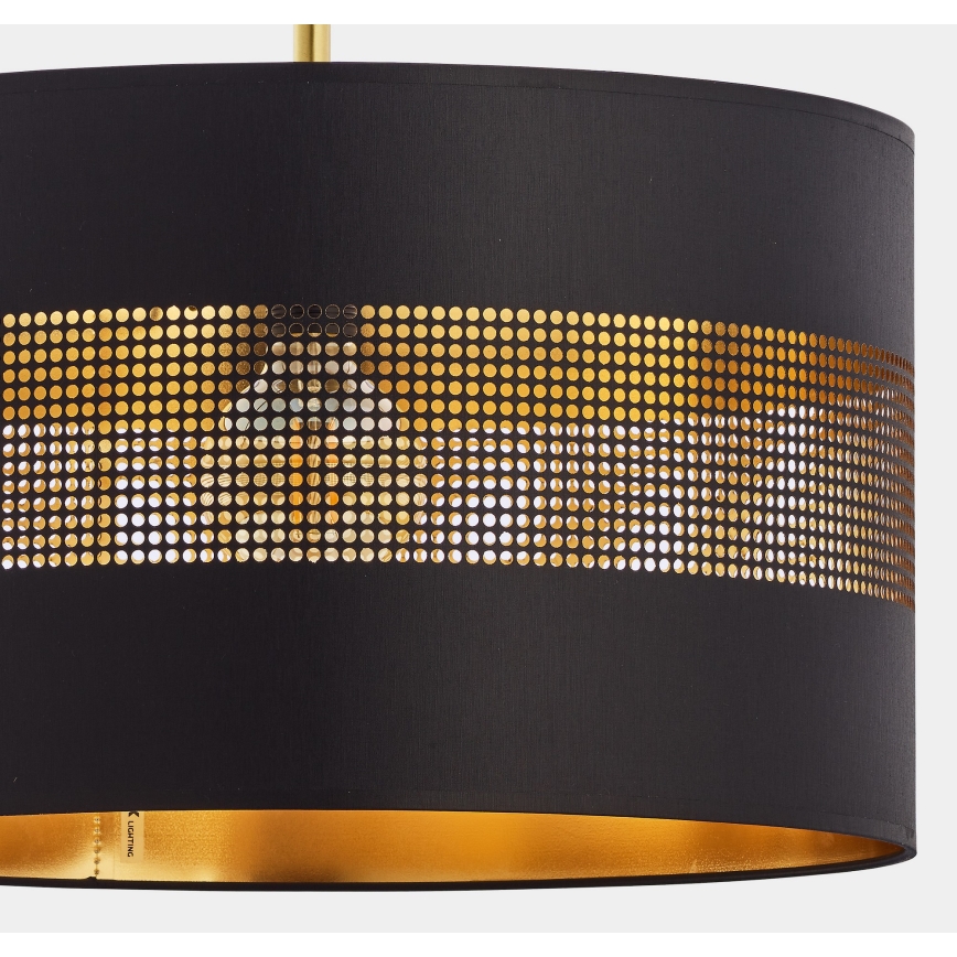 Candelabro suspenso TAGO 1xE27/25W/230V preto/dourado