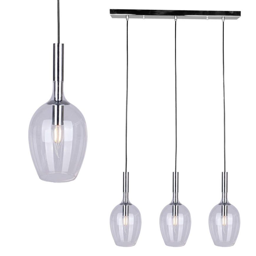 Candelabro suspenso TANGO 3xE14/40W/230V transparente