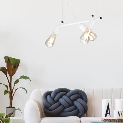 Candelabro suspenso TARO 3xE27/60W/230V branco