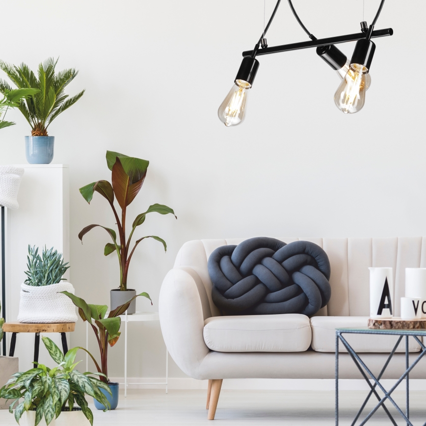 Candelabro suspenso TARO 3xE27/60W/230V preto
