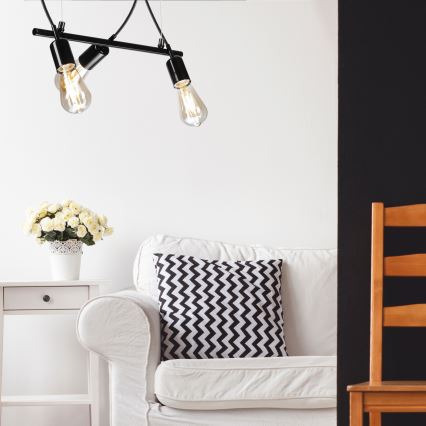 Candelabro suspenso TARO 3xE27/60W/230V preto