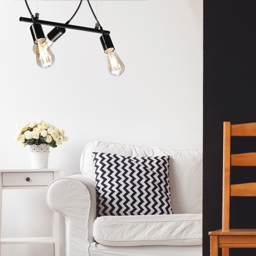 Candelabro suspenso TARO 3xE27/60W/230V preto