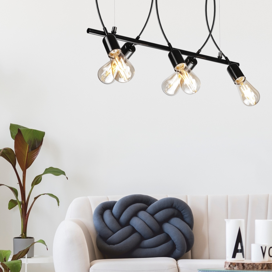 Candelabro suspenso TARO 5xE27/60W/230V preto