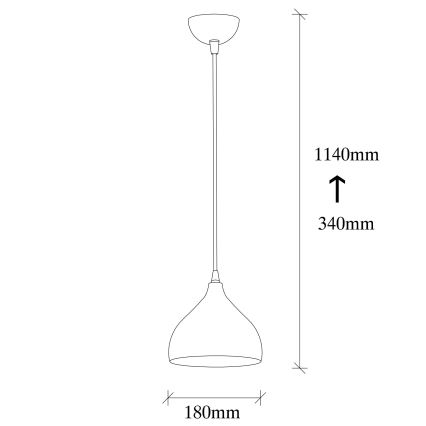 Candelabro suspenso TATTOO 1xE27/60W/230V