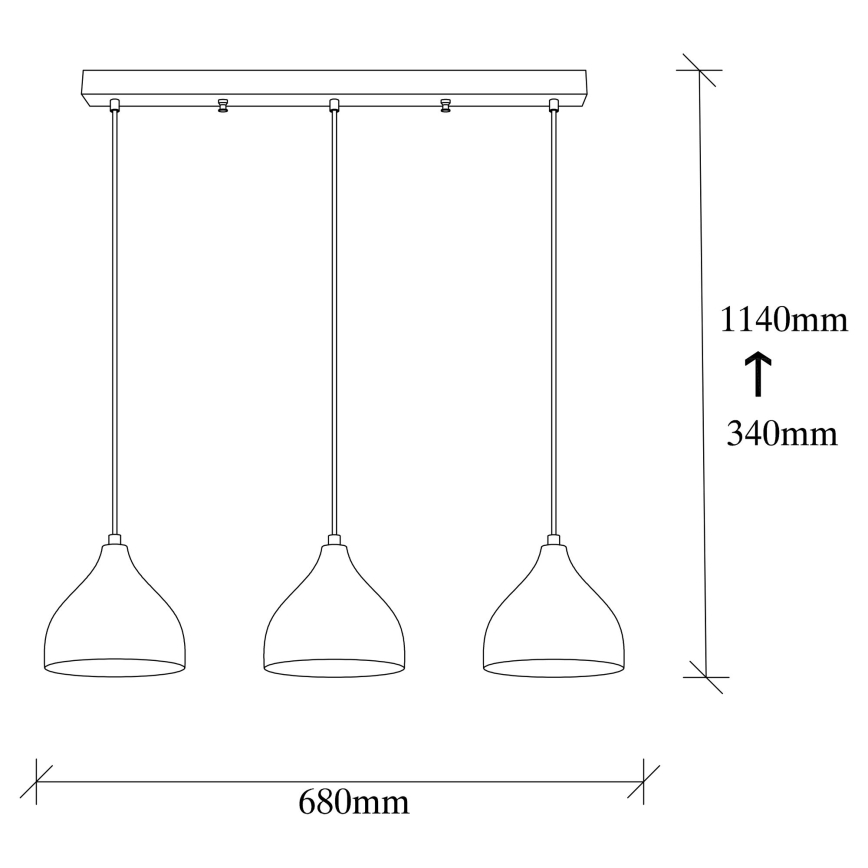 Candelabro suspenso TATTOO 3xE27/40W/230V