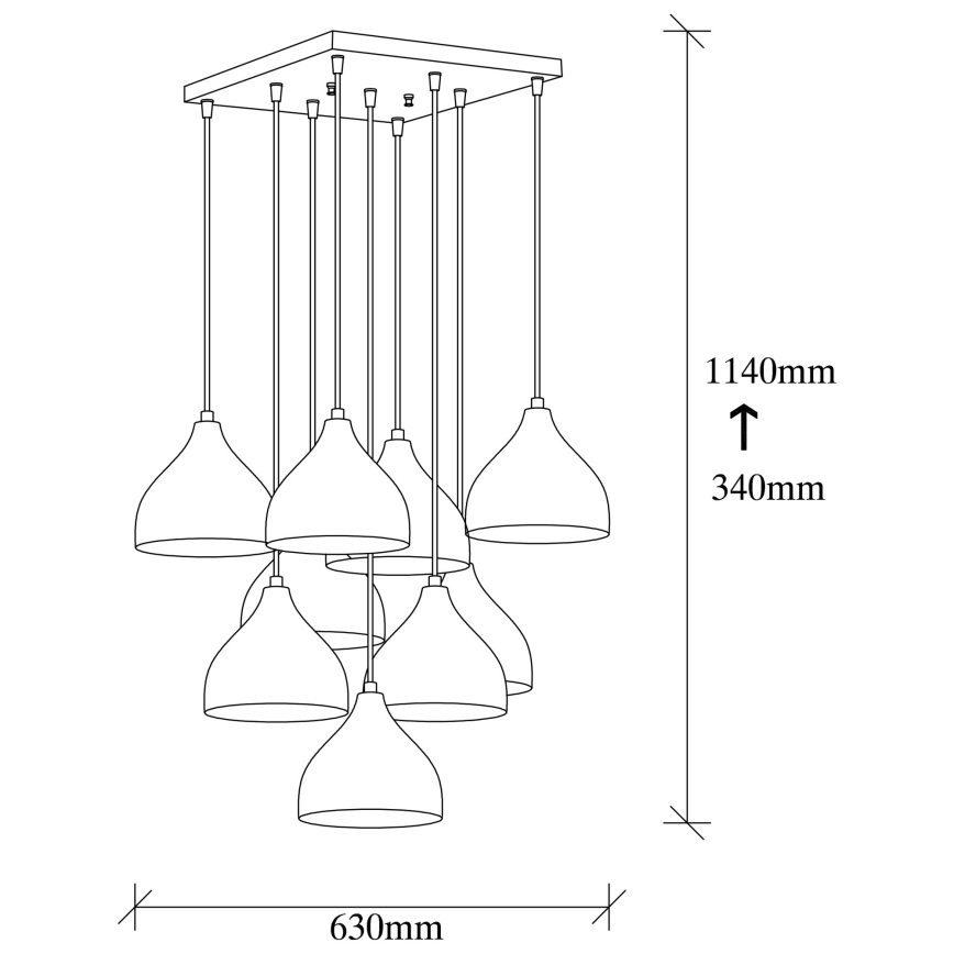 Candelabro suspenso TATTOO 9xE27/40W/230V