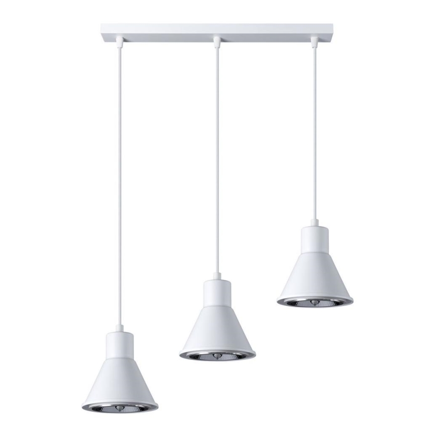 Candelabro suspenso TAZILA 3xES111/60W/230V branco