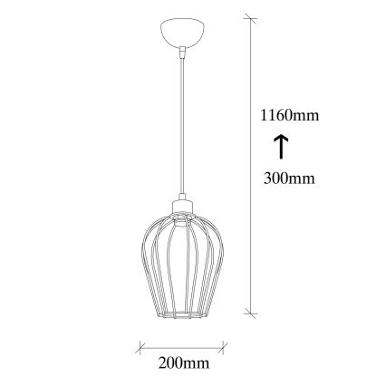Candelabro suspenso TEL 1xE27/40W/230V
