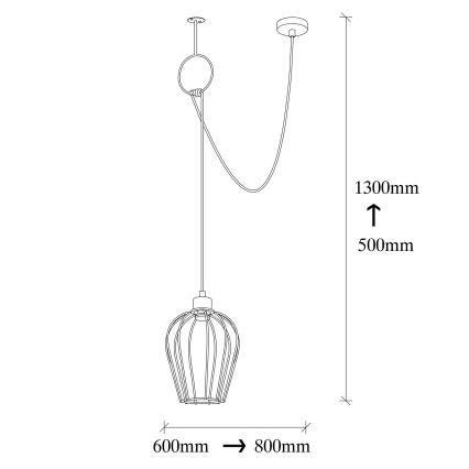 Candelabro suspenso TEL 1xE27/40W/230V