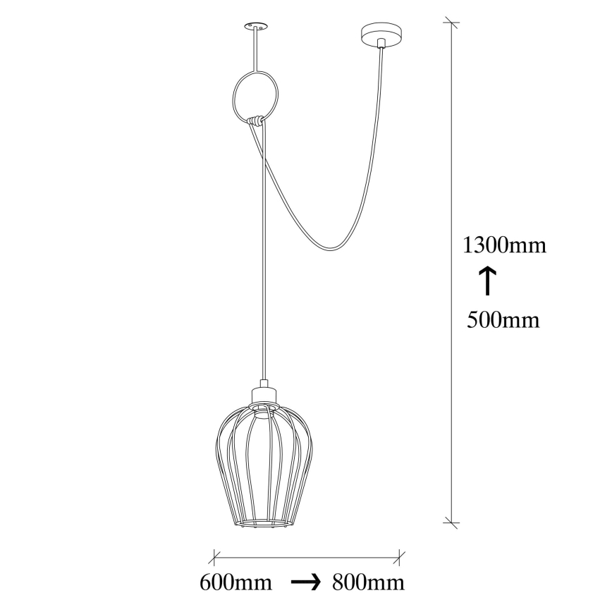 Candelabro suspenso TEL 1xE27/40W/230V