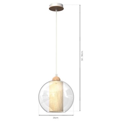 Candelabro suspenso TELA 1xE27/60W/230V d. 25 cm