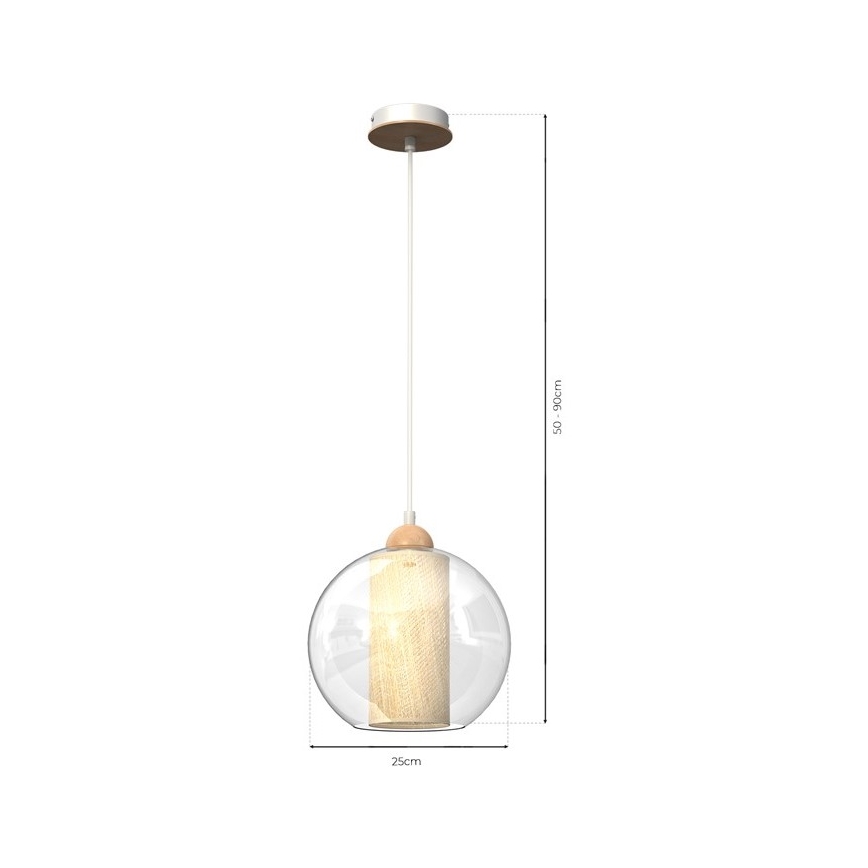 Candelabro suspenso TELA 1xE27/60W/230V d. 25 cm