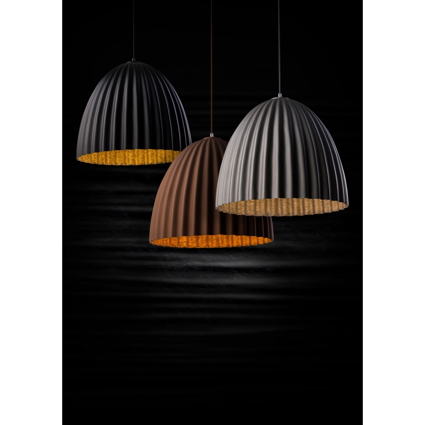 Candelabro suspenso TELMA 1xE27/60W/230V diâmetro 50 cm castanho/dourada