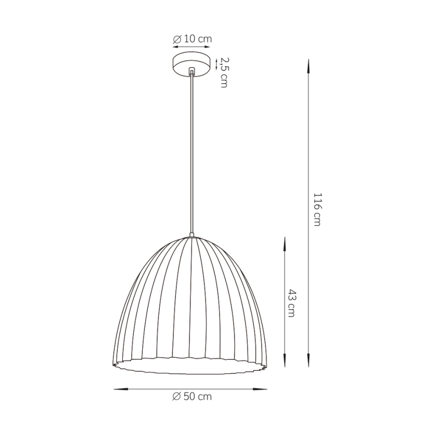 Candelabro suspenso TELMA 1xE27/60W/230V diâmetro 50 cm castanho/dourada