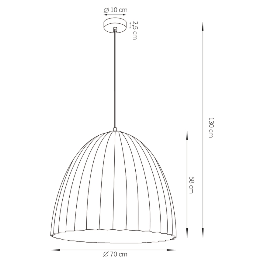 Candelabro suspenso TELMA 1xE27/60W/230V diâmetro 70 cm castanho/dourada