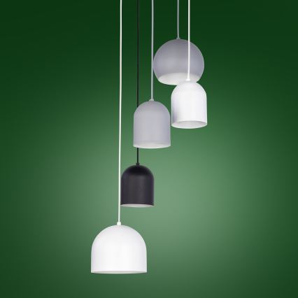 Candelabro suspenso TEMPRE 5xE27/15W/230V branco/cinzento/preto