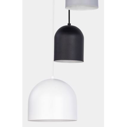 Candelabro suspenso TEMPRE 5xE27/15W/230V branco/cinzento/preto