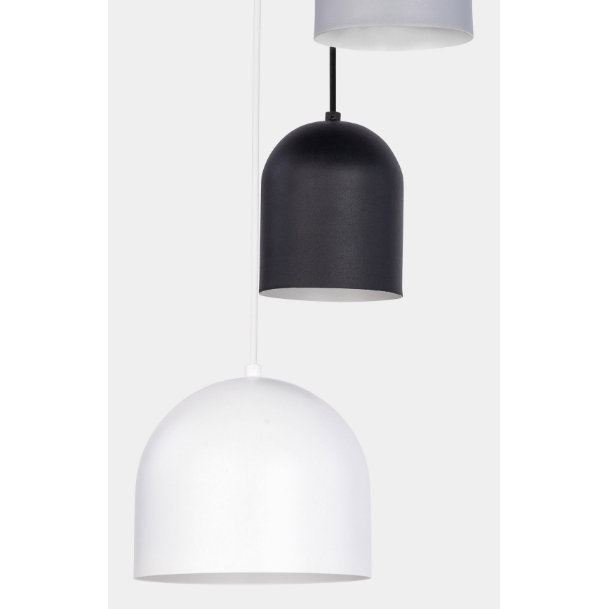 Candelabro suspenso TEMPRE 5xE27/15W/230V branco/cinzento/preto
