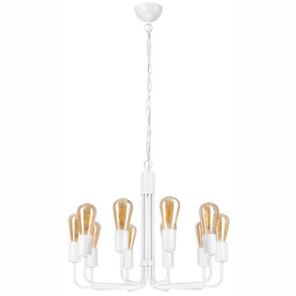 Candelabro suspenso TIFFANY 10xE27/60W/230V branco