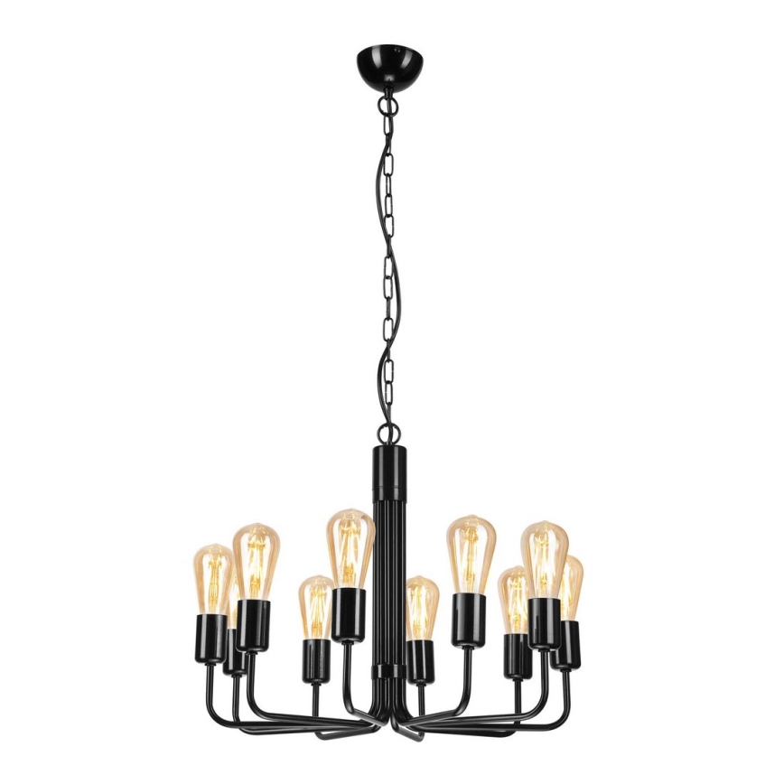 Candelabro suspenso TIFFANY 10xE27/60W/230V preto