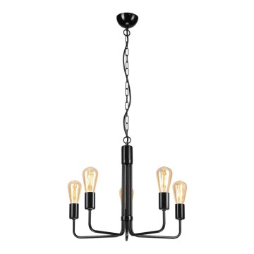Candelabro suspenso TIFFANY 5xE27/60W/230V preto