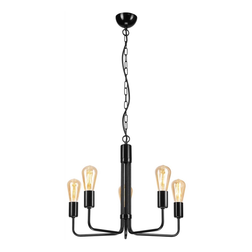 Candelabro suspenso TIFFANY 5xE27/60W/230V preto