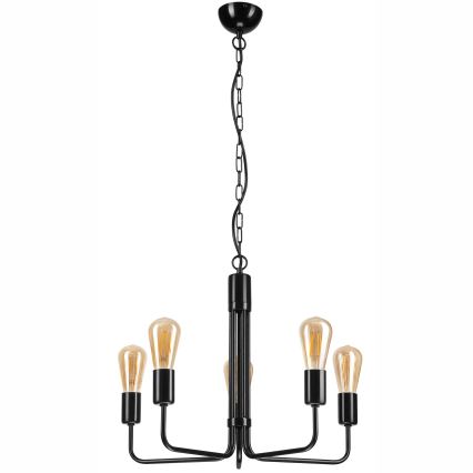 Candelabro suspenso TIFFANY 5xE27/60W/230V preto