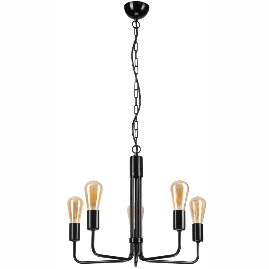 Candelabro suspenso TIFFANY 5xE27/60W/230V preto